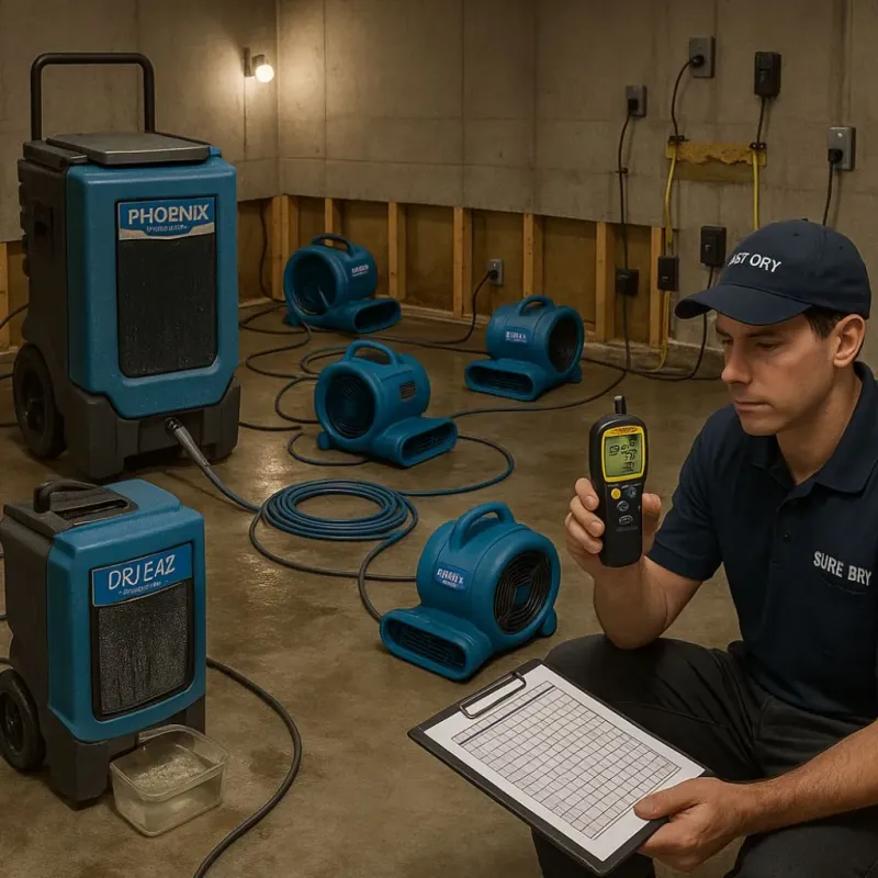 Structural Drying and Dehumidification process in Wheaton, MD